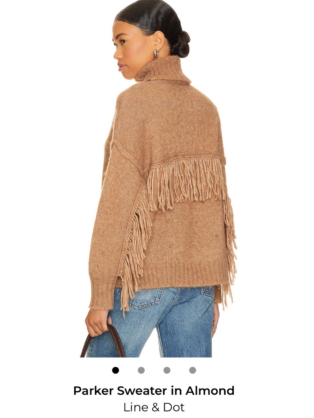 Line & Dot Almond Fringe Turtleneck Sweater